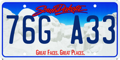 SD license plate 76GA33