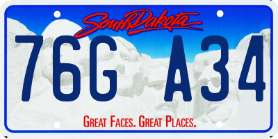 SD license plate 76GA34