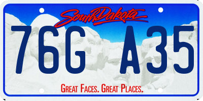 SD license plate 76GA35