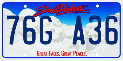 SD license plate 76GA36