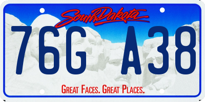 SD license plate 76GA38
