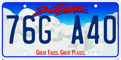 SD license plate 76GA40