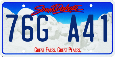 SD license plate 76GA41