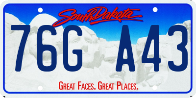 SD license plate 76GA43