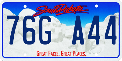 SD license plate 76GA44