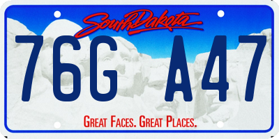 SD license plate 76GA47