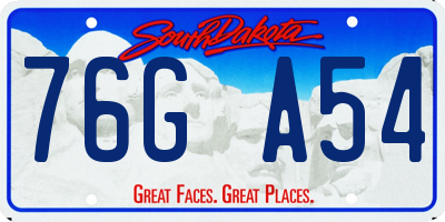 SD license plate 76GA54