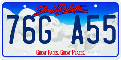 SD license plate 76GA55