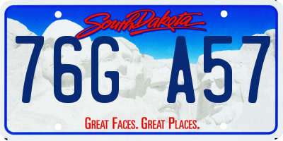 SD license plate 76GA57