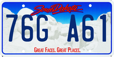 SD license plate 76GA61
