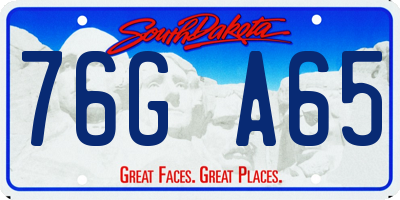 SD license plate 76GA65