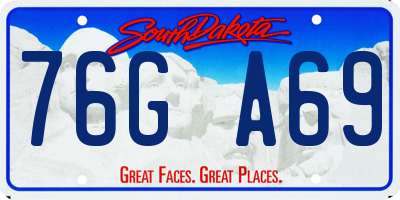 SD license plate 76GA69