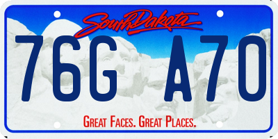 SD license plate 76GA70