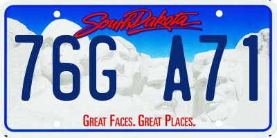 SD license plate 76GA71