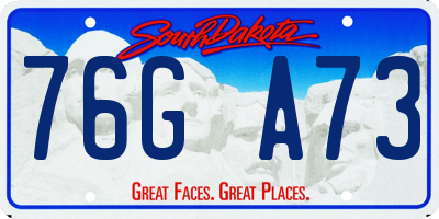 SD license plate 76GA73