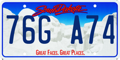 SD license plate 76GA74