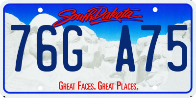 SD license plate 76GA75