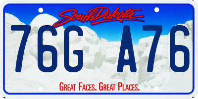 SD license plate 76GA76