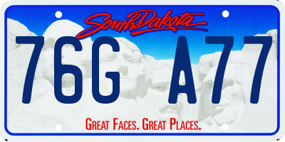 SD license plate 76GA77
