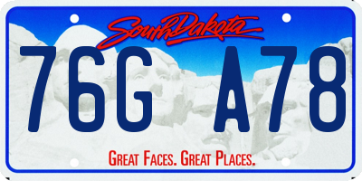 SD license plate 76GA78