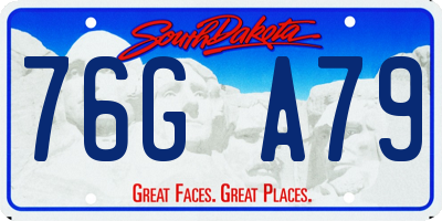 SD license plate 76GA79