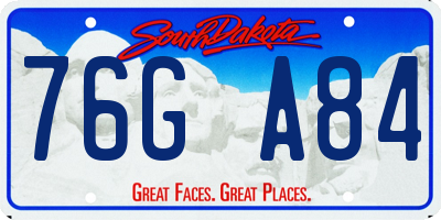 SD license plate 76GA84