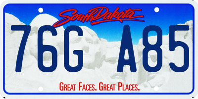 SD license plate 76GA85