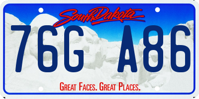 SD license plate 76GA86