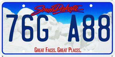 SD license plate 76GA88