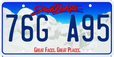 SD license plate 76GA95