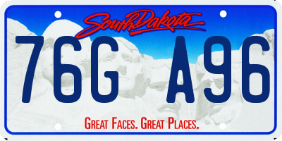 SD license plate 76GA96