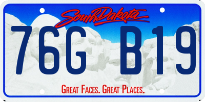 SD license plate 76GB19