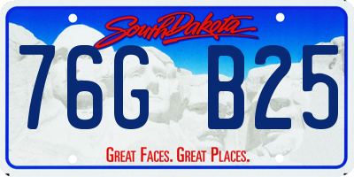 SD license plate 76GB25