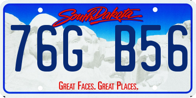 SD license plate 76GB56