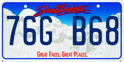 SD license plate 76GB68