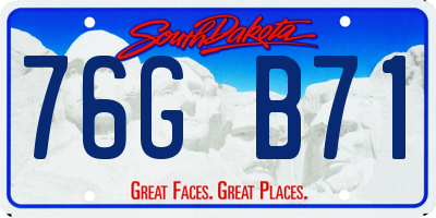 SD license plate 76GB71
