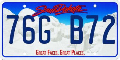 SD license plate 76GB72