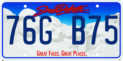 SD license plate 76GB75