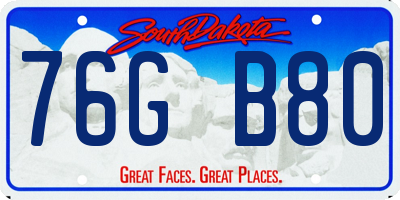 SD license plate 76GB80