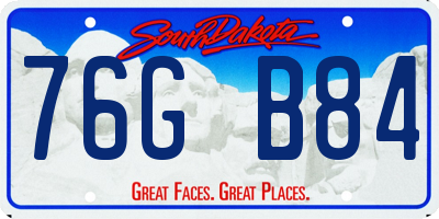 SD license plate 76GB84