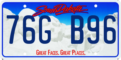 SD license plate 76GB96