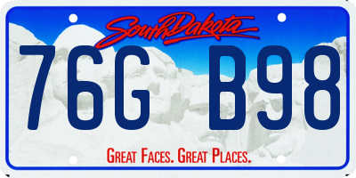 SD license plate 76GB98