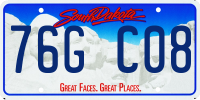 SD license plate 76GC08