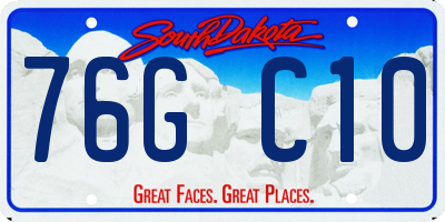 SD license plate 76GC10