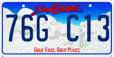 SD license plate 76GC13