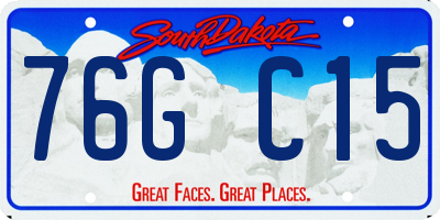 SD license plate 76GC15