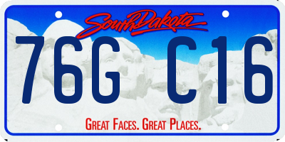 SD license plate 76GC16