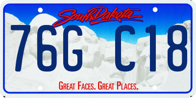 SD license plate 76GC18
