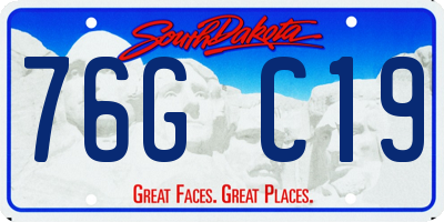 SD license plate 76GC19