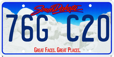 SD license plate 76GC20